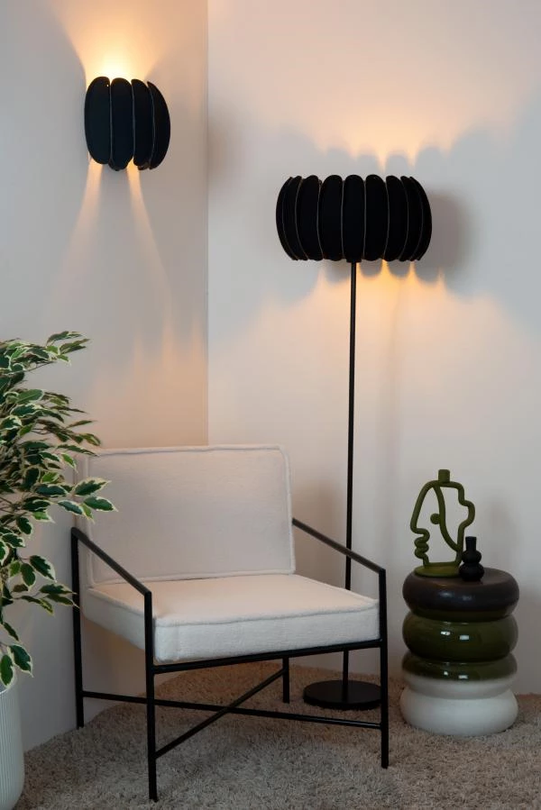 Lucide SPENCER - Applique murale - 1xE27 - Noir - ambiance 1